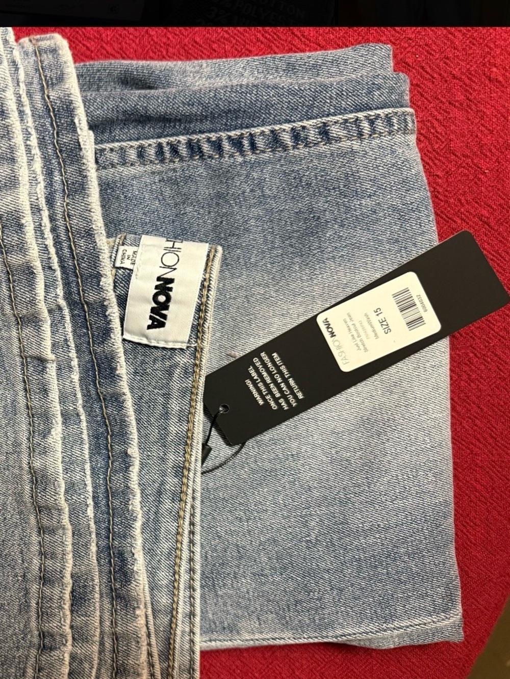 🔥NEW! Light Blue Women's Flared Jeans with Black Cross Appliqués - Picture 6 of 6